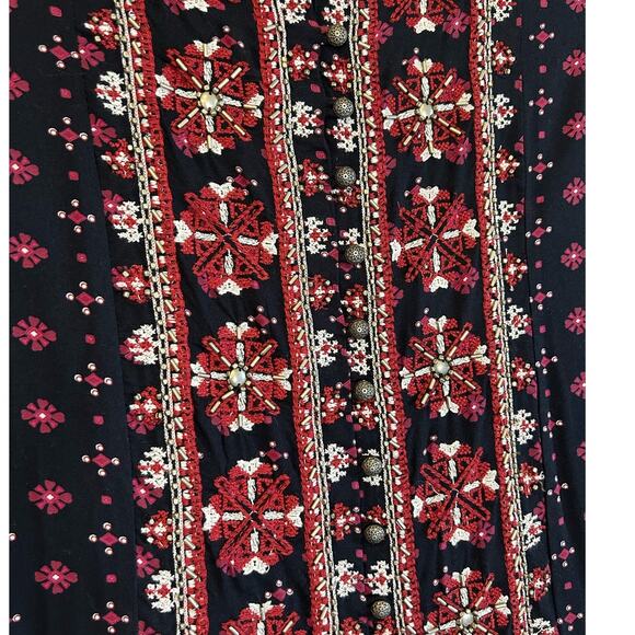 Anthropologie Vanessa Virginia Kaleidoscope Mini Dress Long X-Small Boho Tunic - Picture 7 of 11